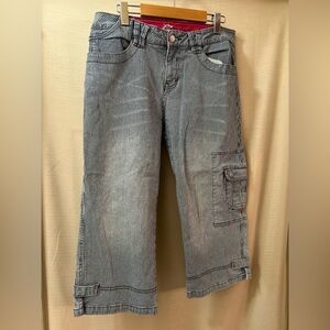 ⚫️ BOGO Cotton Ginny Striped Cropped Cargo Pants size 13 juniors, 8-10 women’s